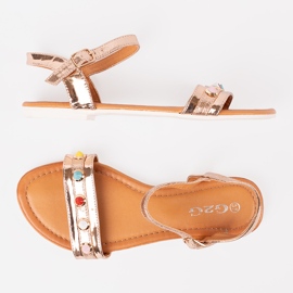 Shelvt Sandalias de oro rosa de mujeres rosado 4