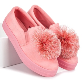Vices Slipons de ante con borla rosado 2