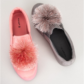 Vices Slipons de ante con borla rosado 1