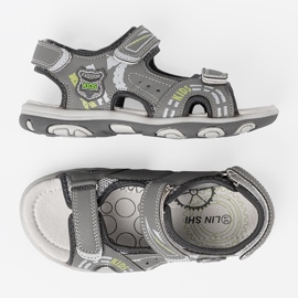 Shelvt Sandalias de velcro gris de niños 2