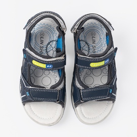 Shelvt Sandalias de chicos grises azul 4