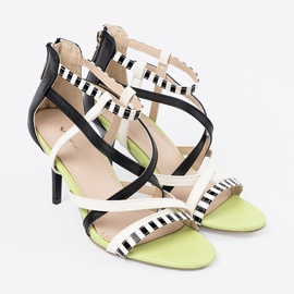 Shelvt Sandalias en un alfiler de rayas multicolor 4