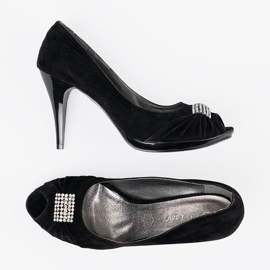 Shelvt Bombas negras abiertas negro 7