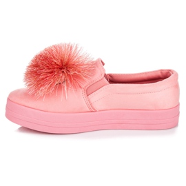 Vices Slipons de ante con borla rosado 4
