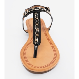 Shelvt Sandalias con una cadena decorativa negro 2