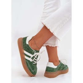 Boto Zapatillas de ante mujeres en la plataforma Verde Venera 6