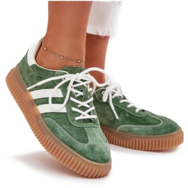 Boto Zapatillas de ante mujeres en la plataforma Verde Venera 12