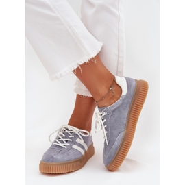 Boto Zapatillas de ante femeninas en la plataforma Blue Venera azul 4