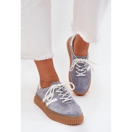 Boto Zapatillas de ante femeninas en la plataforma Blue Venera azul 6