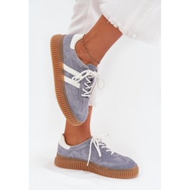 Boto Zapatillas de ante femeninas en la plataforma Blue Venera azul 7