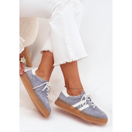 Boto Zapatillas de ante femeninas en la plataforma Blue Venera azul 8