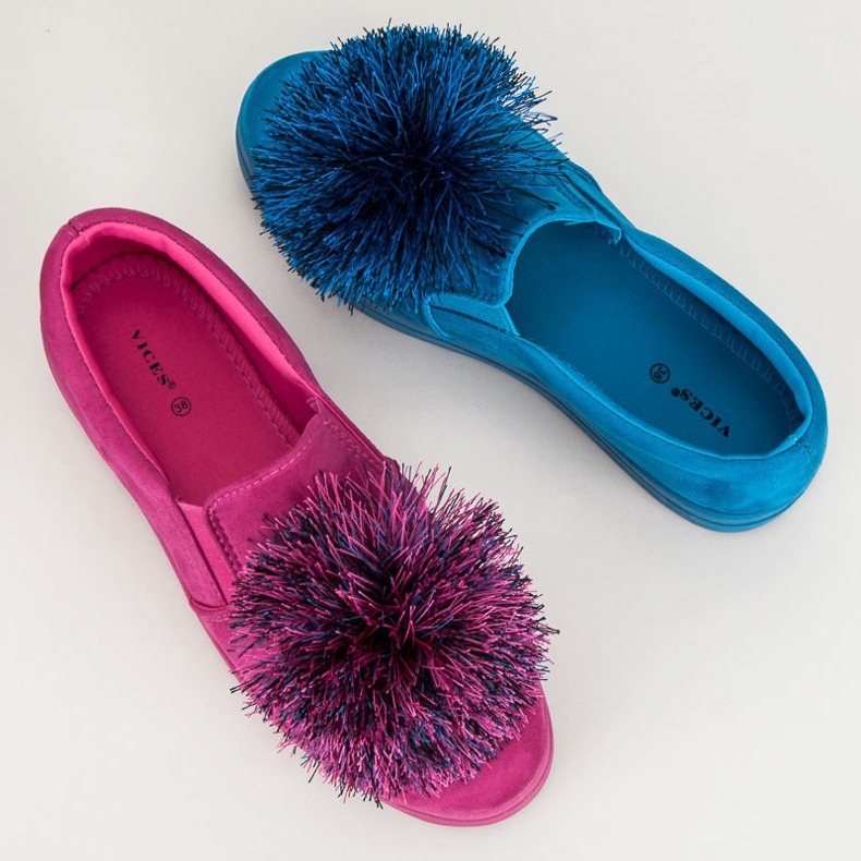 Vices Slipons de ante con borla rosa 1