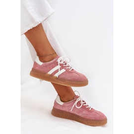 Boto Zapatillas de ante femeninas en la plataforma Pink Venera rosado 8