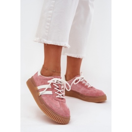Boto Zapatillas de ante femeninas en la plataforma Pink Venera rosado 3