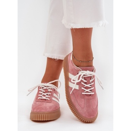 Boto Zapatillas de ante femeninas en la plataforma Pink Venera rosado 4