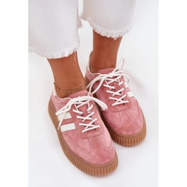 Boto Zapatillas de ante femeninas en la plataforma Pink Venera rosado 6
