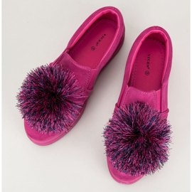 Vices Slipons de ante con borla rosado 5