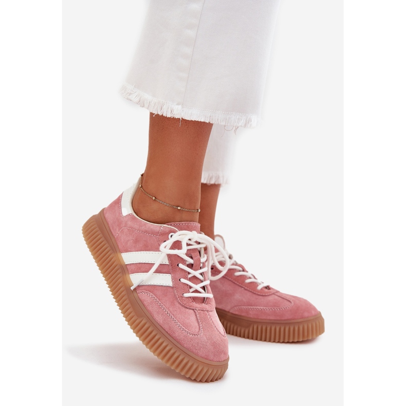 Boto Zapatillas de ante femeninas en la plataforma Pink Venera rosa 1