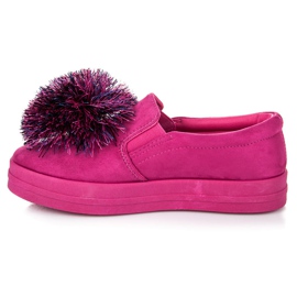 Vices Slipons de ante con borla rosado 2