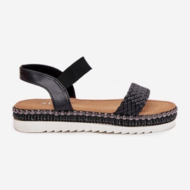Boto Sandalias para mujeres con trenza en la plataforma decorada Black Velara negro 8