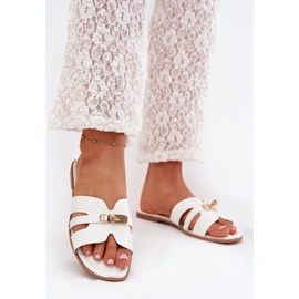 Boto Flip Flip Flip Flip Flip con una correa y detalles dorados Kerenza blanca blanco 2