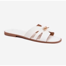 Boto Flip Flip Flip Flip Flip con una correa y detalles dorados Kerenza blanca blanco 4
