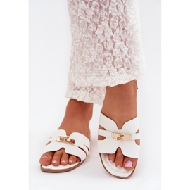 Boto Flip Flip Flip Flip Flip con una correa y detalles dorados Kerenza blanca blanco 3