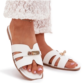 Boto Flip Flip Flip Flip Flip con una correa y detalles dorados Kerenza blanca blanco 9