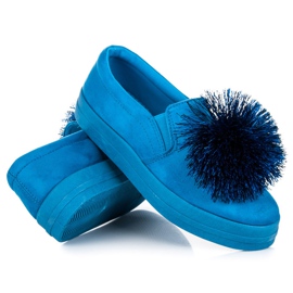 Vices Slipons de ante con borla azul 3