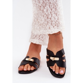 Boto Flip Flip Flip Flip Flip con una correa y detalles dorados Kerenza negro 3