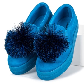 Vices Slipons de ante con borla azul 4