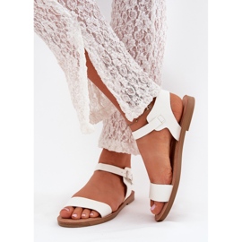 Boto Sandalias de mujer plana Eco cuero blanco Kivara 3