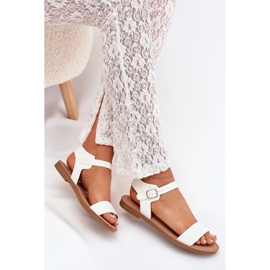 Boto Sandalias de mujer plana Eco cuero blanco Kivara 6