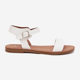 Boto Sandalias de mujer plana Eco cuero blanco Kivara 8