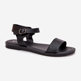 Boto Sandalias de mujer plana Eco Cuero Kivara negro 4