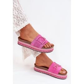 Boto Zapatillas para mujeres en la plataforma con un adorno de fucsia daphira rosado 9