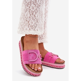 Boto Zapatillas para mujeres en la plataforma con un adorno de fucsia daphira rosado 1