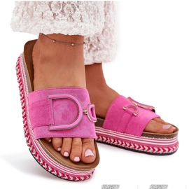 Boto Zapatillas para mujeres en la plataforma con un adorno de fucsia daphira rosado 11