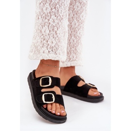 Boto Flip Flip Flip Flip en la plataforma con hebillas doradas Verena Black negro 3