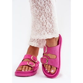 Boto Flip Flip Flip Flip en la plataforma con hebillas doradas Fuchsia Verena rosado 5