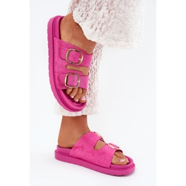 Boto Flip Flip Flip Flip en la plataforma con hebillas doradas Fuchsia Verena rosado 6