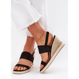 Boto Sandalias de trabajo de trabajo para mujeres para cuña con trenza de zolira negra negro 4
