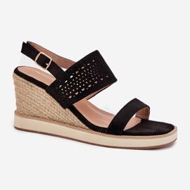 Boto Sandalias de trabajo de trabajo para mujeres para cuña con trenza de zolira negra negro 5