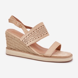 Boto Sandalias de trabajo de trabajo para mujeres para cuña con una trenza beige zolira 4