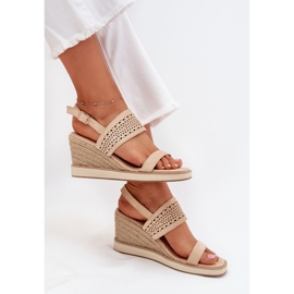 Boto Sandalias de trabajo de trabajo para mujeres para cuña con una trenza beige zolira 6