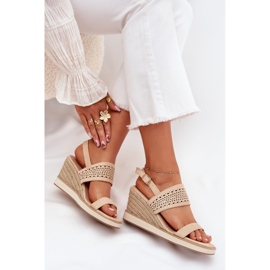 Boto Sandalias de trabajo de trabajo para mujeres para cuña con una trenza beige zolira 7