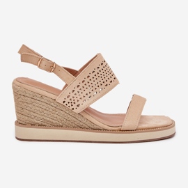 Boto Sandalias de trabajo de trabajo para mujeres para cuña con una trenza beige zolira 8