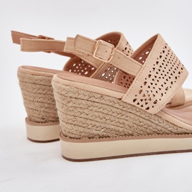 Boto Sandalias de trabajo de trabajo para mujeres para cuña con una trenza beige zolira 9