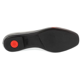 Ballerinas femeninas Fitflop Delicato Bow Soft Ballerina IH2-011 Metallic con un arco plata 4