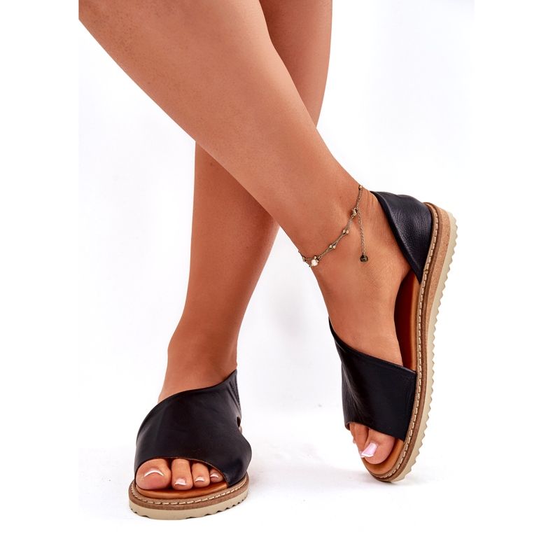 Sandalias de cuero para mujeres Artiker 46C1016 Negro 1